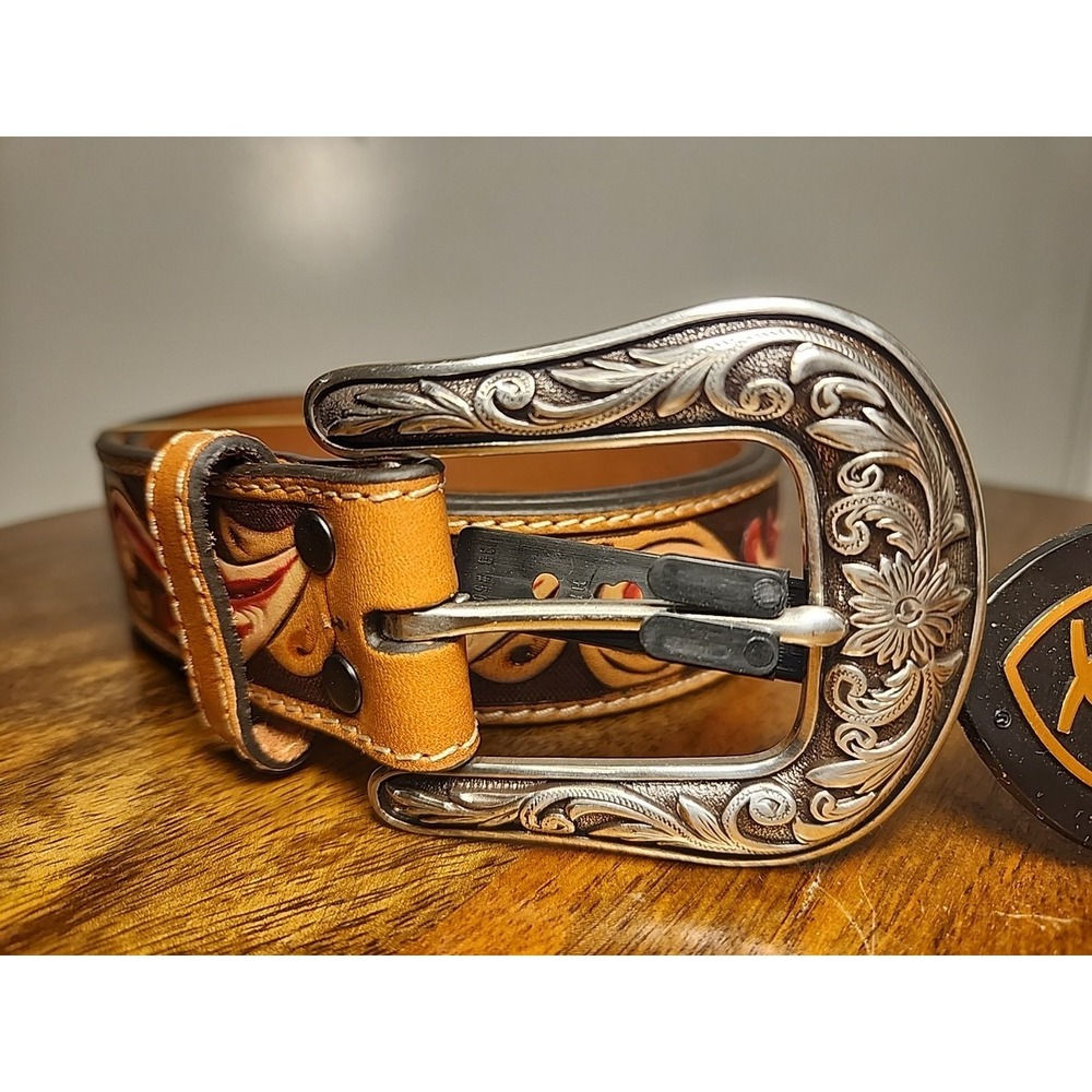 Ariat Women's Belt Floral Embossed A1534008 Large NWT - Picture 2 of 3